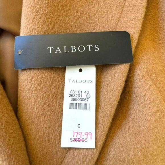 TALBOTS CAMEL WOOL BLEND COAT JACKET SIZE 6 NWOT MRSP $269/$179 - Picture 12 of 14